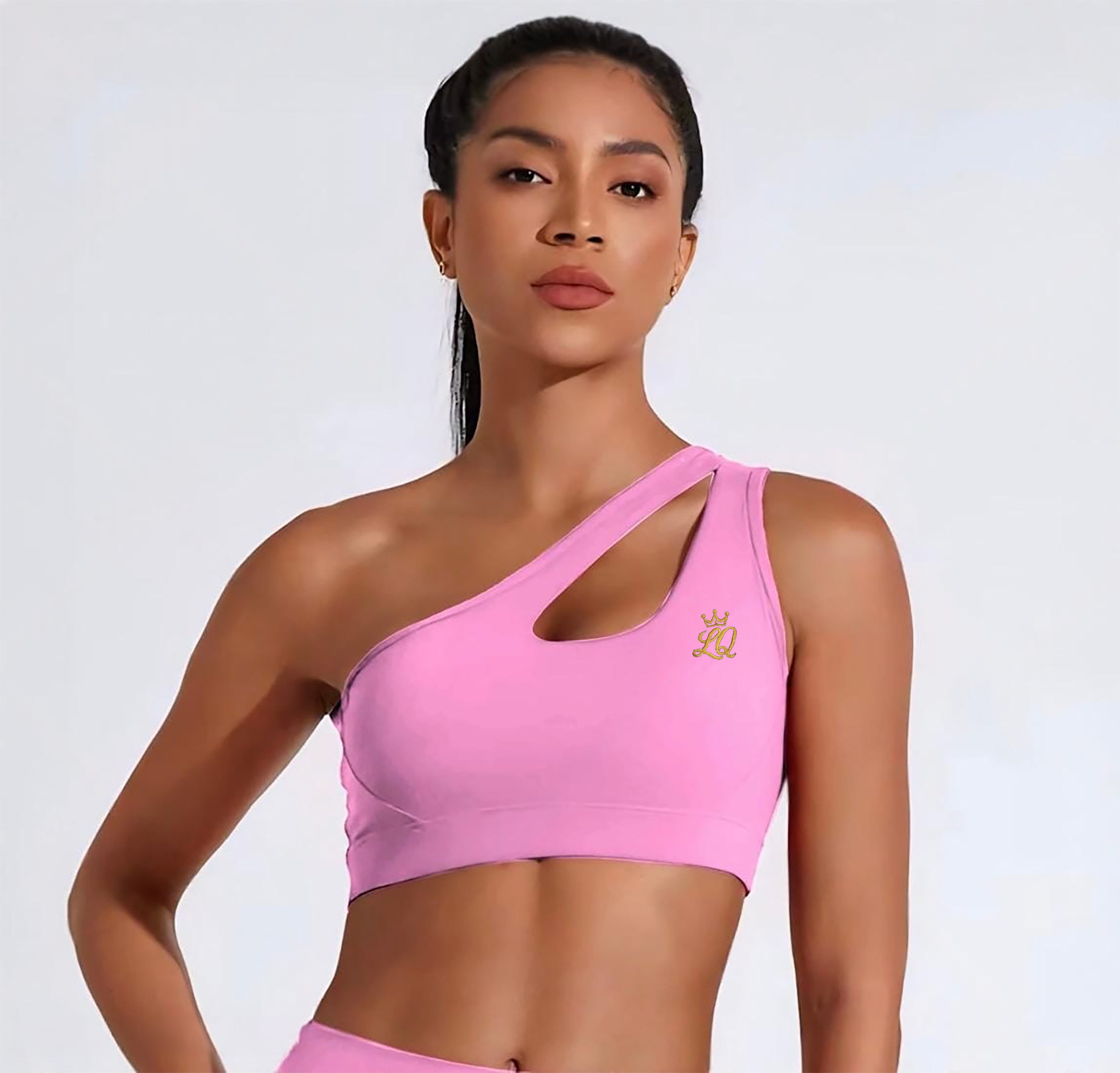 Jane Bandeau Sports Bra- Pink Robin