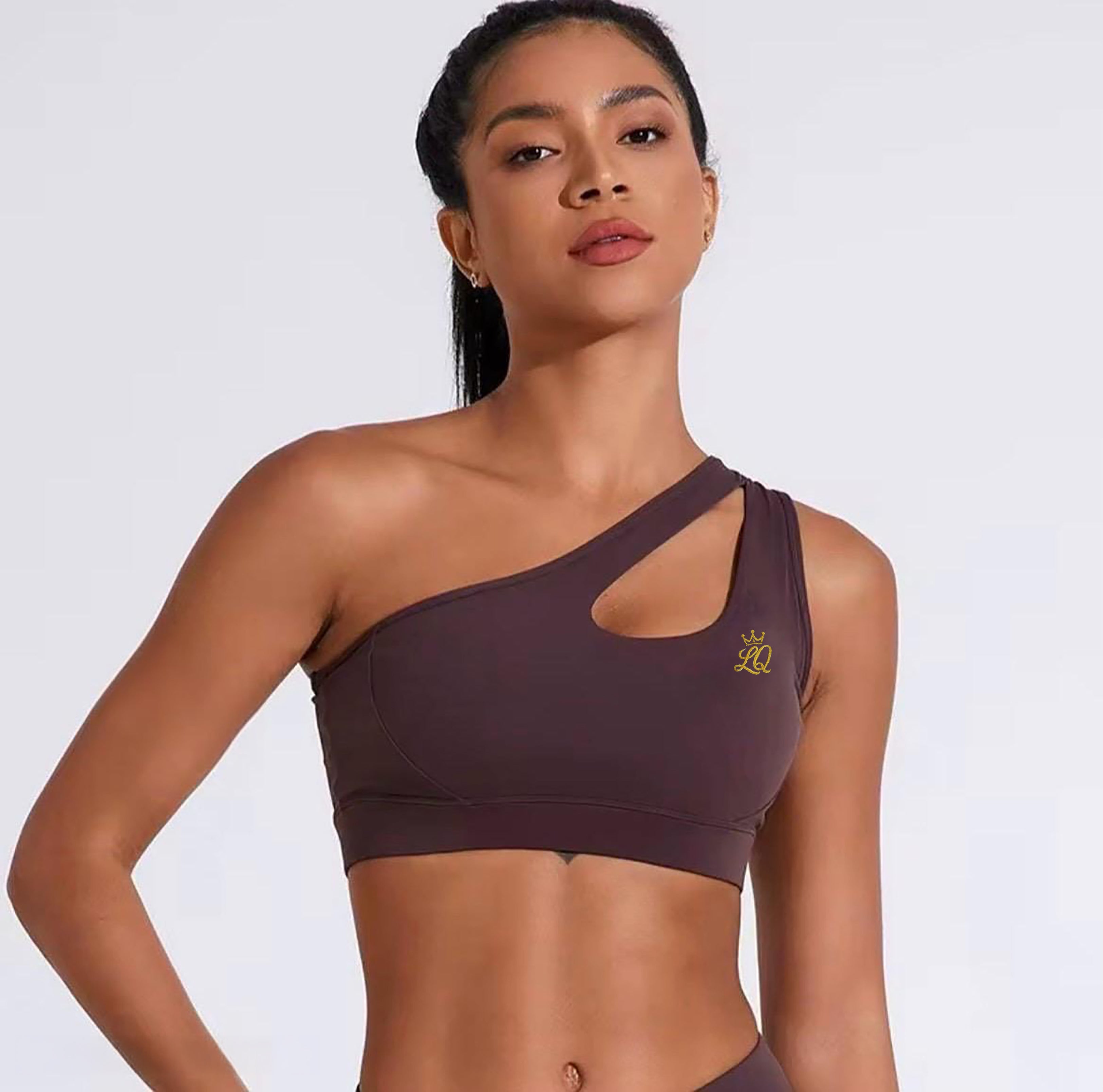 Jane Bandeau Sports Bra-Tawny Brown