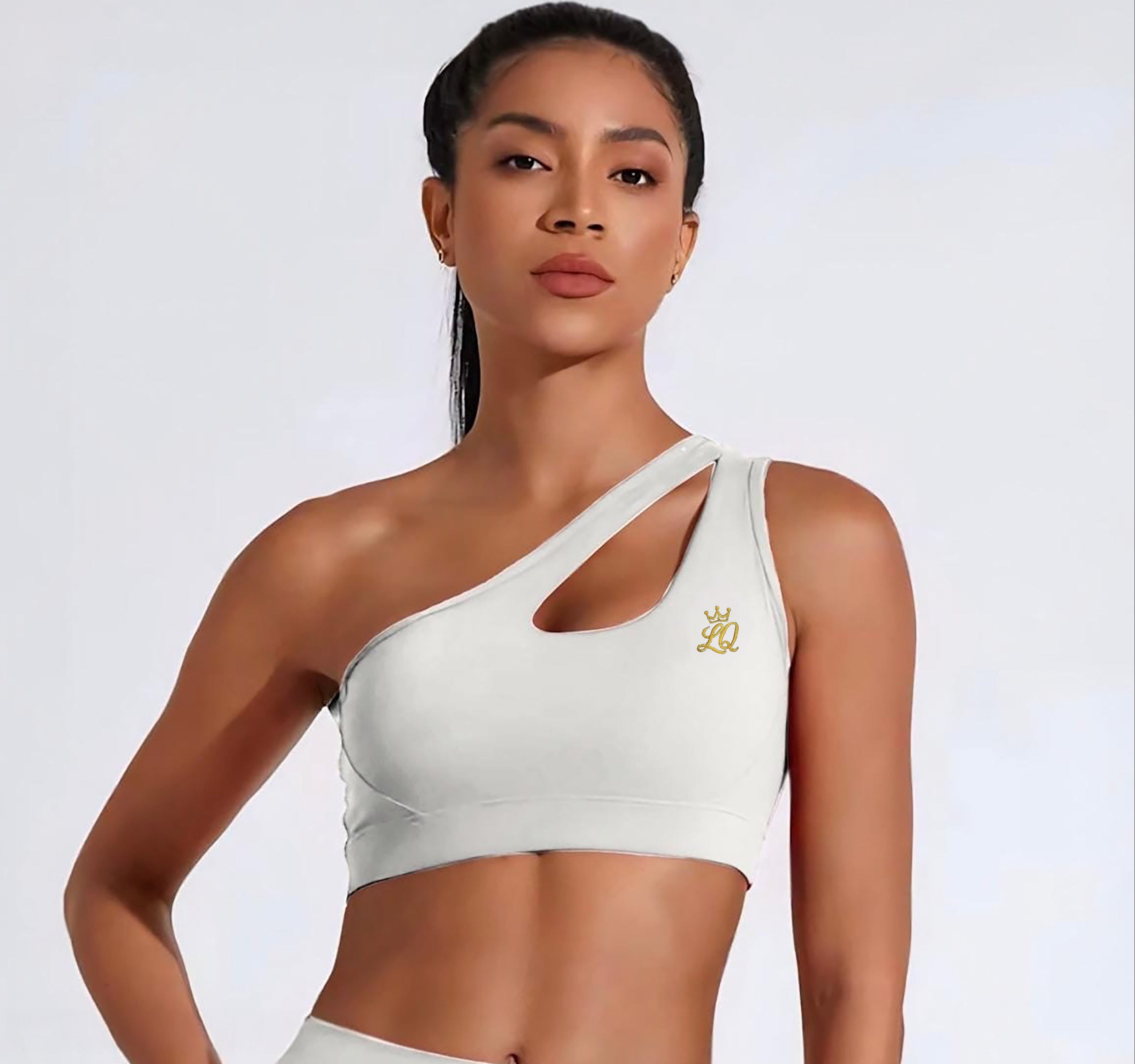 Jane Bandeau Sports Bra- White Swan