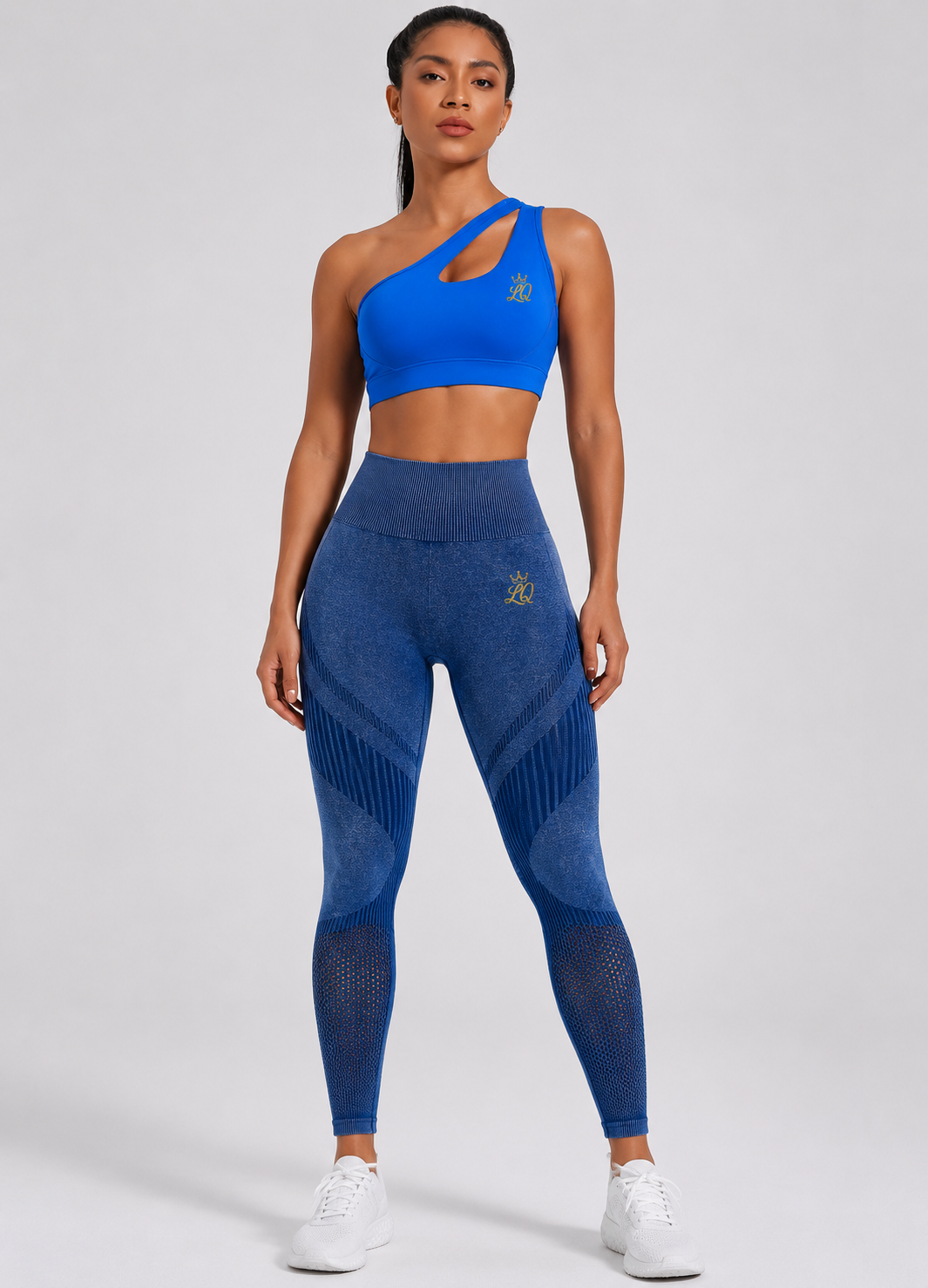 Peach Booster Leggings- Denim Blue
